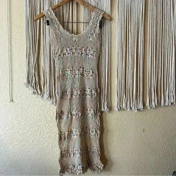 Crotchet midi see through dress no tags - Picture 1 of 8